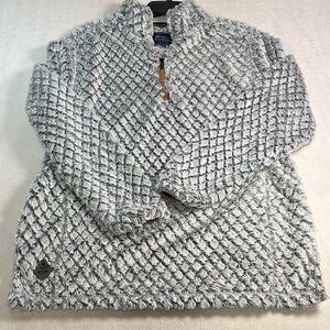 Simply Southern Textured Gray and White Pullover